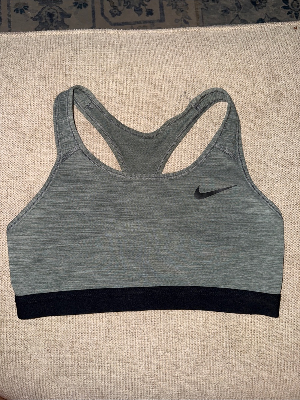 Nike Heather Gray Racerback Sports Bra with Black Band